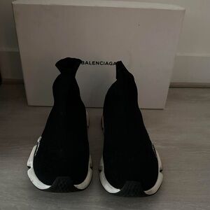 Balenciaga black and red sneaker socks